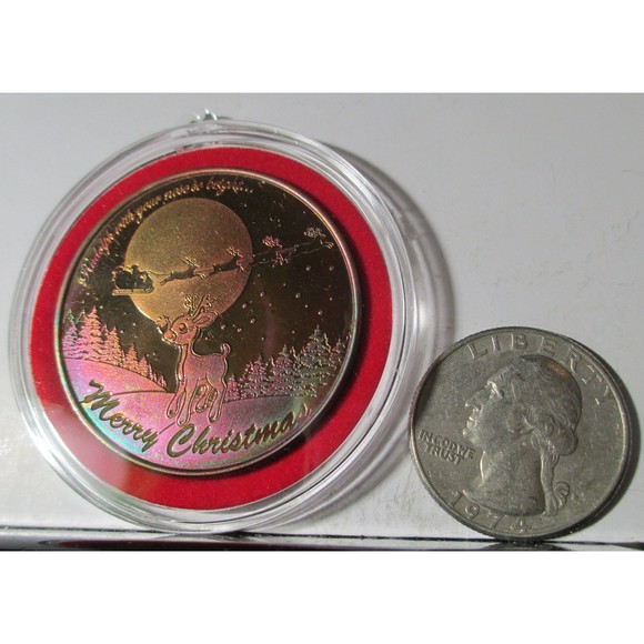Rudolph the Red-Nosed Reindeer Copper Medallion - Picture 4 of 4